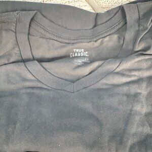 True Classic Steel Gray V-Neck T-Shirt XXL | Soft Stretch Basic Tee